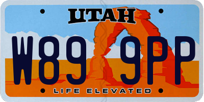 UT license plate W899PP