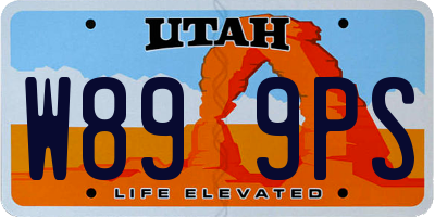 UT license plate W899PS