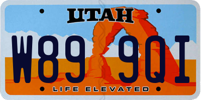 UT license plate W899QI