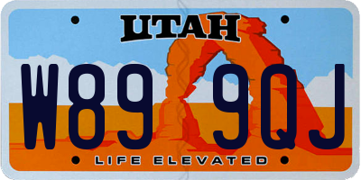 UT license plate W899QJ
