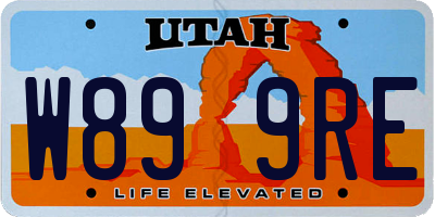 UT license plate W899RE