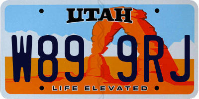 UT license plate W899RJ