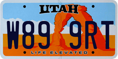 UT license plate W899RT