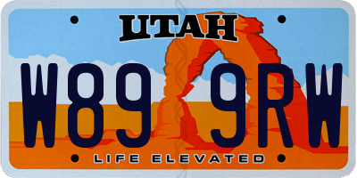 UT license plate W899RW
