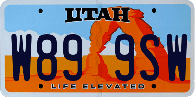 UT license plate W899SW