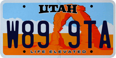 UT license plate W899TA