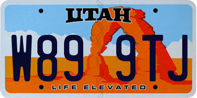 UT license plate W899TJ