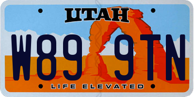 UT license plate W899TN