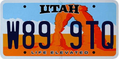 UT license plate W899TQ