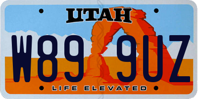 UT license plate W899UZ