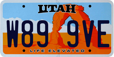 UT license plate W899VE