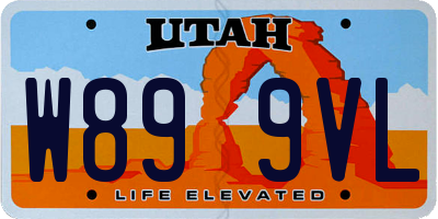 UT license plate W899VL