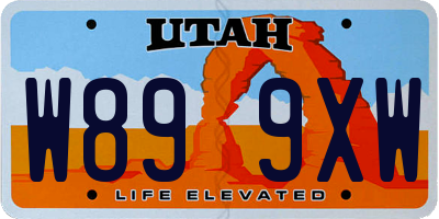 UT license plate W899XW