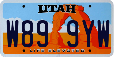 UT license plate W899YW