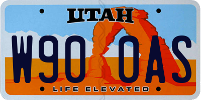 UT license plate W900AS