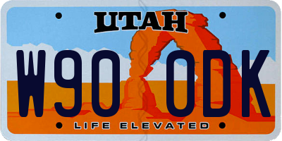 UT license plate W900DK