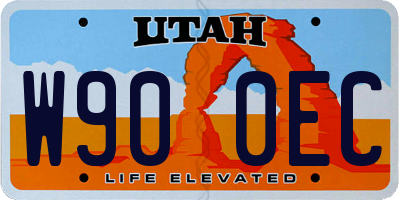UT license plate W900EC
