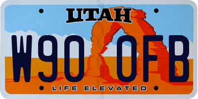 UT license plate W900FB