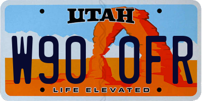 UT license plate W900FR