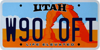 UT license plate W900FT