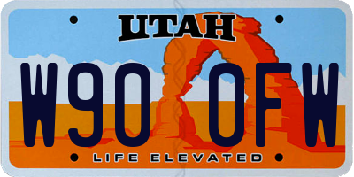 UT license plate W900FW