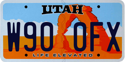 UT license plate W900FX