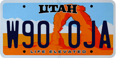 UT license plate W900JA