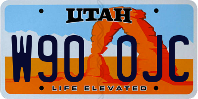 UT license plate W900JC