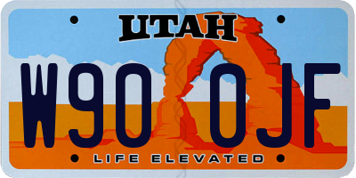 UT license plate W900JF