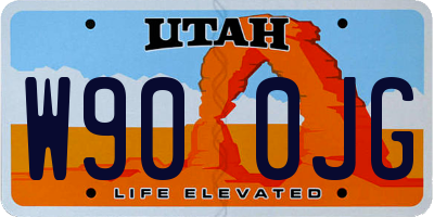 UT license plate W900JG