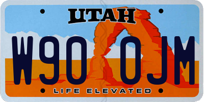 UT license plate W900JM