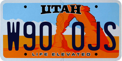 UT license plate W900JS