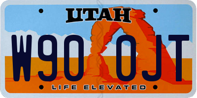 UT license plate W900JT