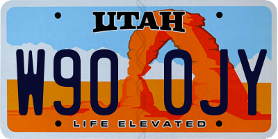 UT license plate W900JY