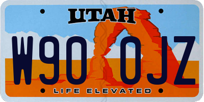 UT license plate W900JZ