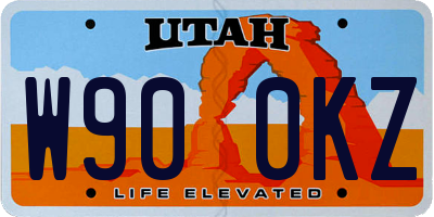 UT license plate W900KZ