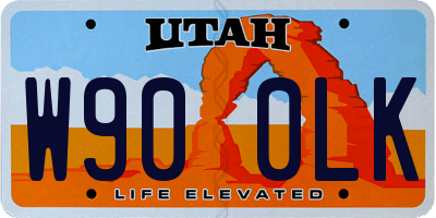 UT license plate W900LK