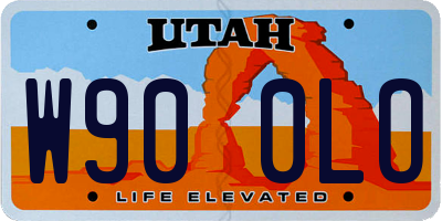 UT license plate W900LO