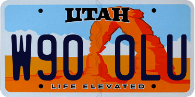 UT license plate W900LU