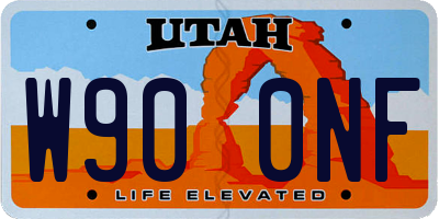 UT license plate W900NF