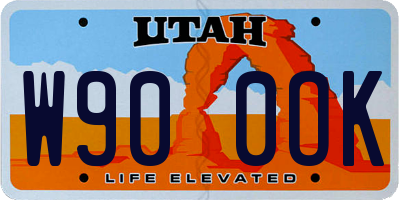 UT license plate W900OK