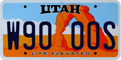UT license plate W900OS