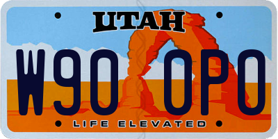 UT license plate W900PO