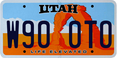UT license plate W900TO