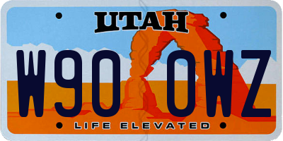 UT license plate W900WZ