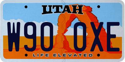UT license plate W900XE