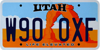 UT license plate W900XF