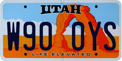 UT license plate W900YS