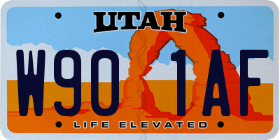 UT license plate W901AF