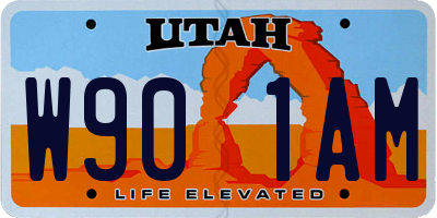 UT license plate W901AM
